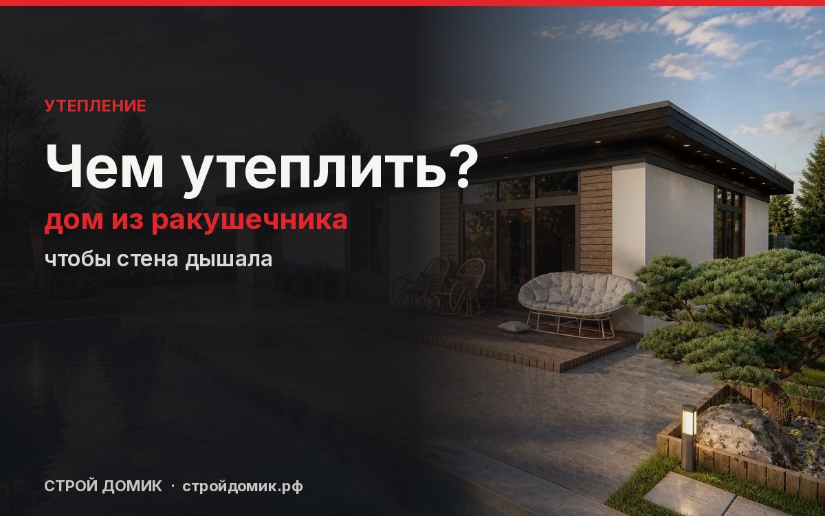 Чем утеплить дом из ракушечника, чтобы стена дышала